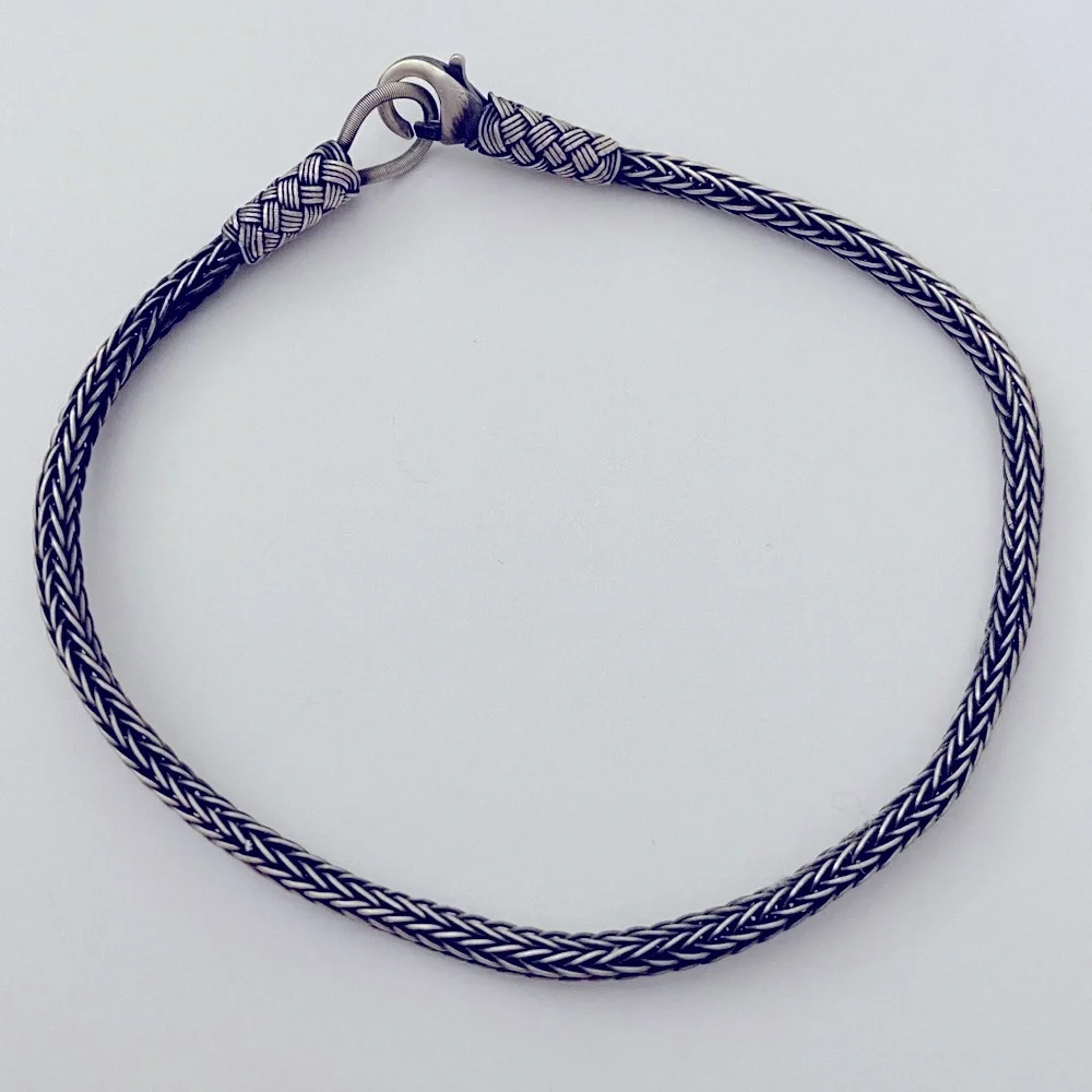 Unisex 925 silver 3mm thick chain bracelet 8.25 inches